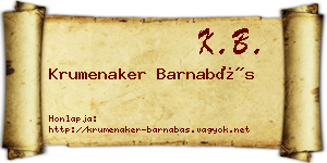 Krumenaker Barnabás névjegykártya